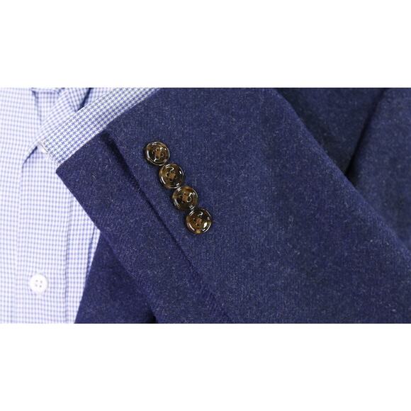 J. Crew Men's Thompson Navy Blue Wool Tweed 2-Btn Blazer Jacket 38R New - Picture 6 of 8